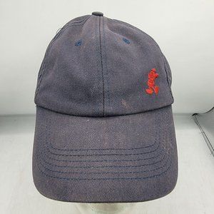 Disney Dark Blue Adults Hat Cap Red Mickey Casual Adjustable Disneyland Casual